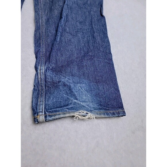 Levis Mens 501 48x34 (36x32) Jeans Straight Button High Cotton Blue Distressed - Picture 15 of 16